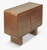 Commode NED — Bois de frêne teinte noyer L100