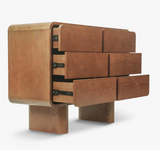 Commode NED — Bois de frêne teinte noyer L100