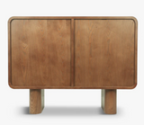 Commode NED — Bois de frêne teinte noyer L100