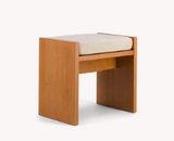 Tabouret CHIESA — Frêne et tissu beige