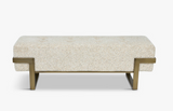 Banc VERTIGO — Tweed marron et métal doré