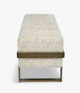 Banc VERTIGO — Tweed marron et métal doré