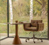 Chaise de bureau VALERIA — Tweed marron caramel
