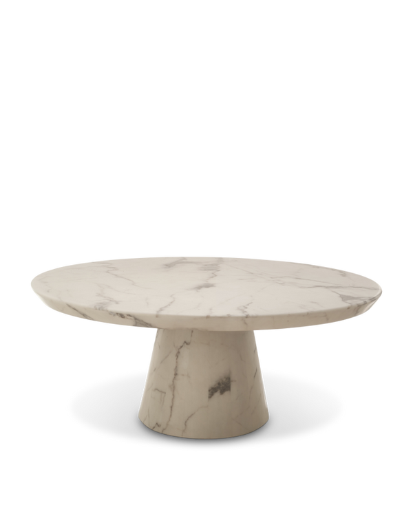 Table basse Disc Marble Look — Blanc