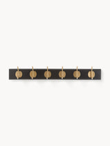 Porte-manteau EDGY 6 crochets - Noir, laiton