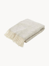 Plaid laine gris clair franges Tyrol Steiff Teddy Westwing - vue principale