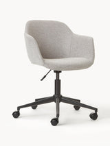 Chaise de bureau assise étroite Fiji tissu gris clair Westwing - vue principale