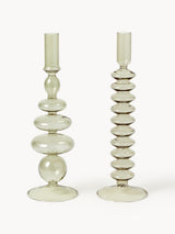 Bougeoir chandelier Clea vert Westwing lot de 2 pièces - vue principale