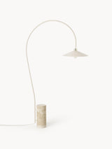 Lampadaire arc pied travertin CORA Westwing Collection beige doré - vue principale