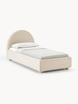 Lit matelasse Ebba peluche beige avec rangement — vue principale