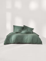 Housse de couette Elsie vert foncé - vue d'ambiance chambre