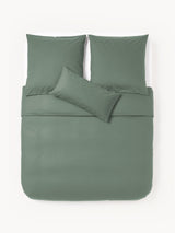 Housse de couette Elsie vert foncé - vue de détail percale