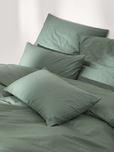 Housse de couette percale coton Elsie vert foncé Westwing Collection 240x220 - vue principale