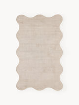 Tapis tissé main Wavy Westwing Collection 250x400 cm beige clair viscose - vue principale