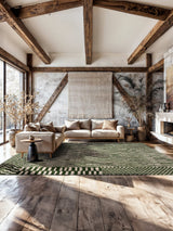 Tapis Berber Vert, blanc cassé - ambiance