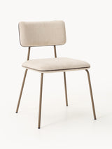 Chaise rembourrée Nilda coloris beige clair et brun foncé