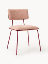 Chaise rembourrée Nilda coloris vieux rose et bordeaux
