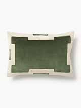 Housse de coussin GIORGIO — Vert & blanc cassé (60x40cm)