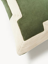 Housse de coussin GIORGIO — Vert & blanc cassé (60x40cm)