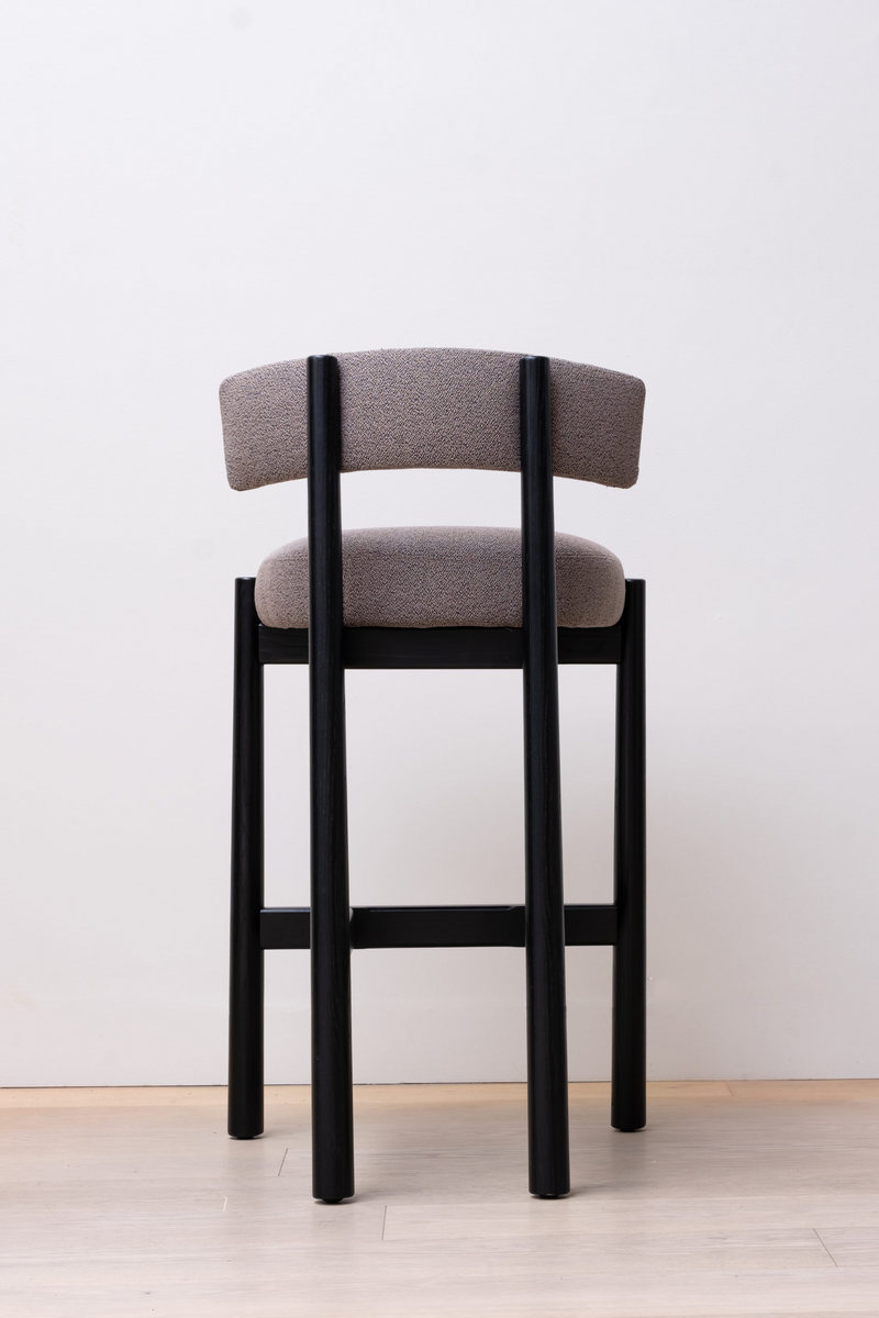 Tabouret Dalya en frêne noir H94cm — Tissu catégorie A