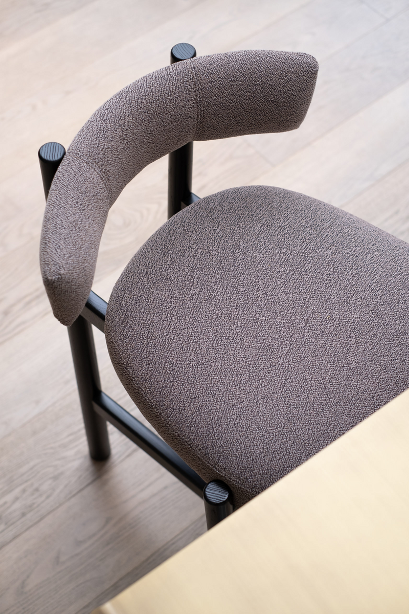 Tabouret Dalya en frêne noir H94cm — Tissu catégorie A