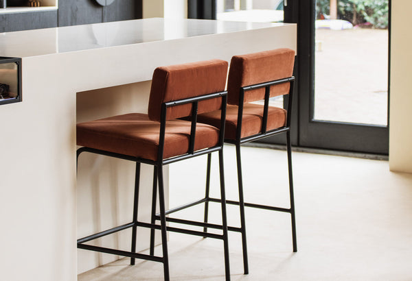 Chaise de bar Monday métal sable — Alpine ivory 101