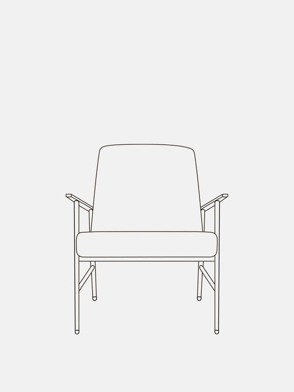 Fauteuil Fox Métal noir — Tissu coco Beige