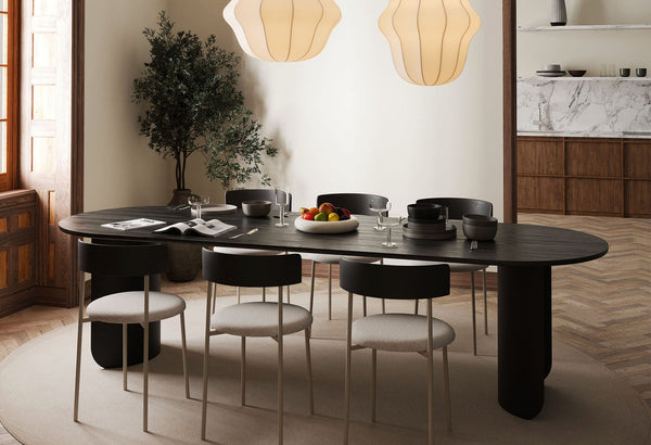 Table de diner Plateau large - oval — Pieds noir & Plateau noir