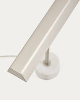 Lampe de table LYNOR — Métal brossé et marbre blanc