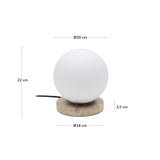 Lampe de table Malachi verre et travertin