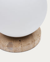 Lampe de table Malachi verre et travertin