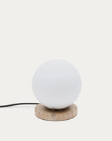 Lampe de table Malachi verre et travertin