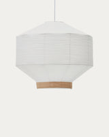 Abat-jour pour suspension HILA — Papier blanc et bois