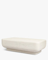 Table basse Lithos L110 blanc effet ciment - vue de côté