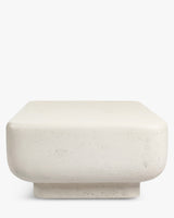 Table basse Lithos L110 blanc effet ciment - détail finition texturée