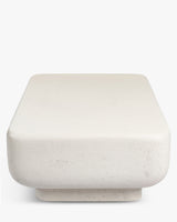 Table basse Lithos L110 blanc effet ciment - vue de dessus