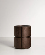 Table de chevet ROSS Noyer foncé profil