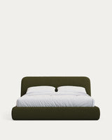 Lit déhoussable MARTINA — Bouclette vert foncé (180x200cm)