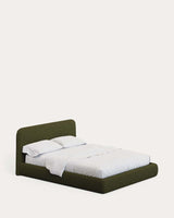 Lit déhoussable MARTINA — Bouclette vert foncé (180x200cm)