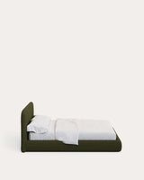 Lit déhoussable MARTINA — Bouclette vert foncé (180x200cm)