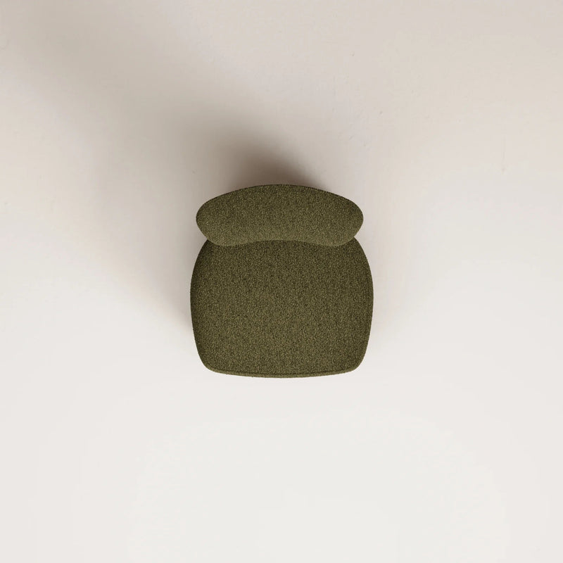 Fauteuil Nicolo Chêne fumé - Tissu bouclé — Olivegreen