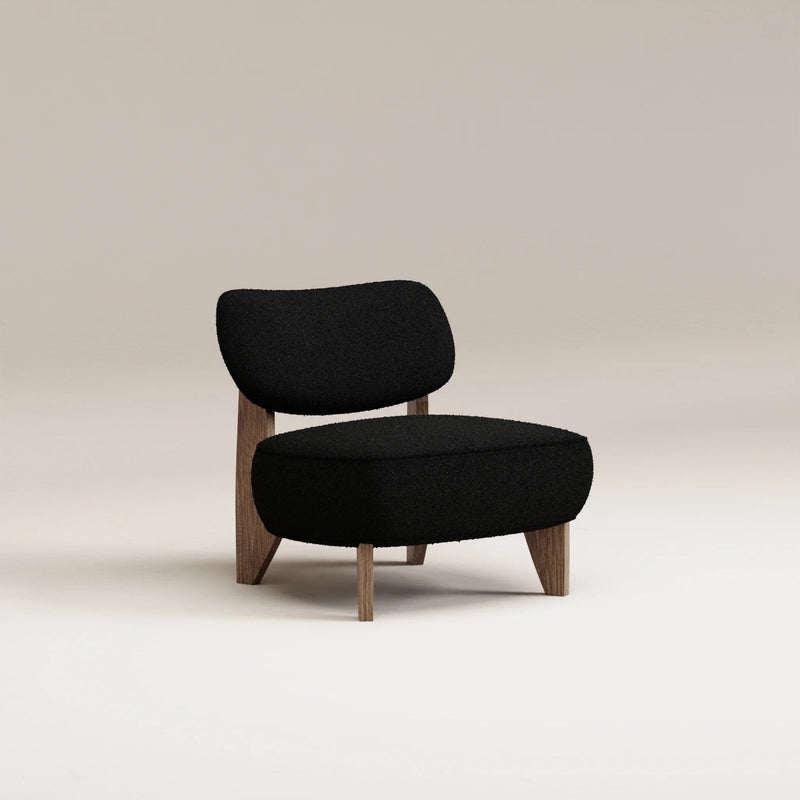 Fauteuil Nicolo Chêne fumé — Tissu bouclé Black