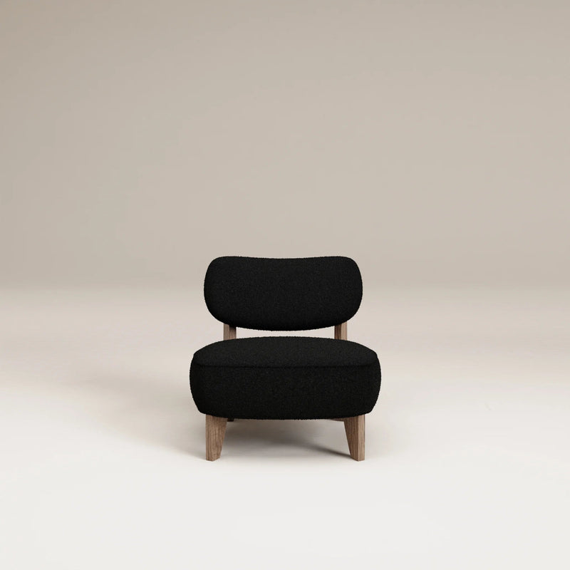 Fauteuil Nicolo Chêne fumé — Tissu bouclé Black
