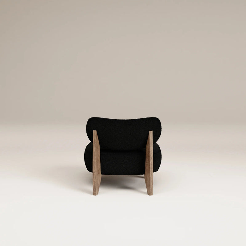Fauteuil Nicolo Chêne fumé — Tissu bouclé Black
