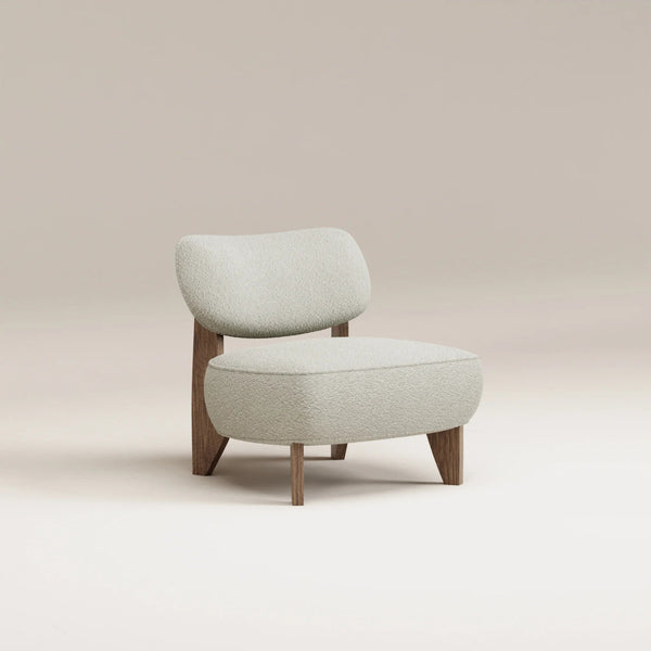 Fauteuil Nicolo Chêne fumé — Tissu bouclé Nata