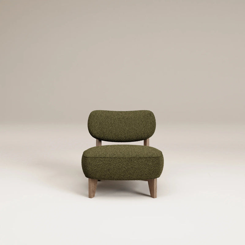 Fauteuil Nicolo Chêne fumé - Tissu bouclé — Olivegreen