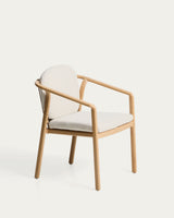 Chaise empilable SIRTE — Aluminium effet bois et corde écrue