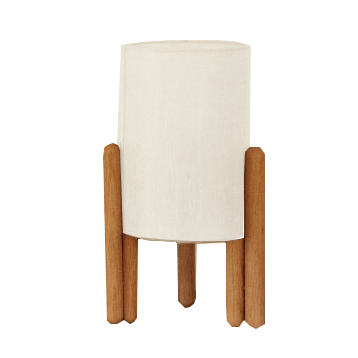 Lampe de table COLETTE S — Frêne naturel & Blanc