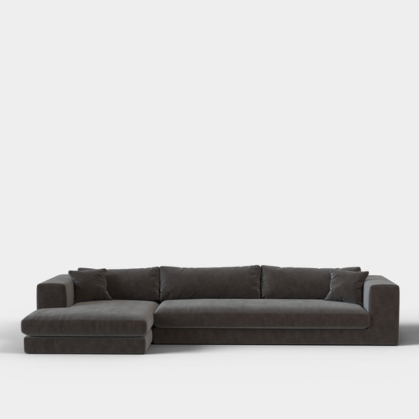 Canapé d'angle Bellechasse — Velours gratté Anthracite