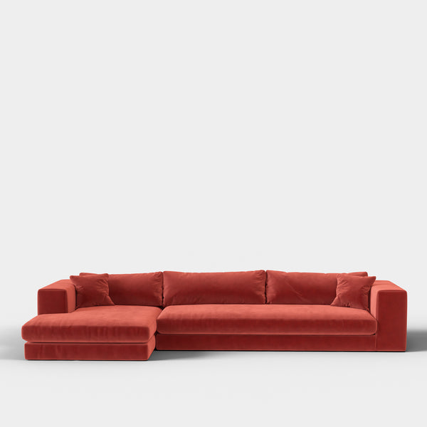 Canapé d'angle Bellechasse — Velours gratté Blush